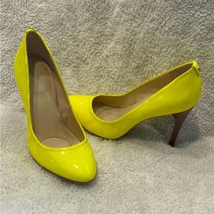 Calvin Klein neon yellow high heels. Size 7